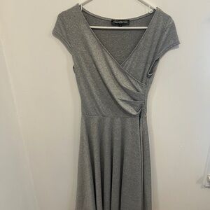 Grey V-Neck Jersey Dress
